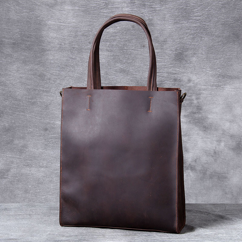 Structured Handbag Work - Sac fourre-tout Vintage en cuir véritable