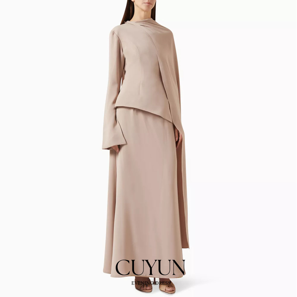 Women'S Formal Wear For Wedding Guest - CUYUN personnalisé kaki modeste cheville longueur