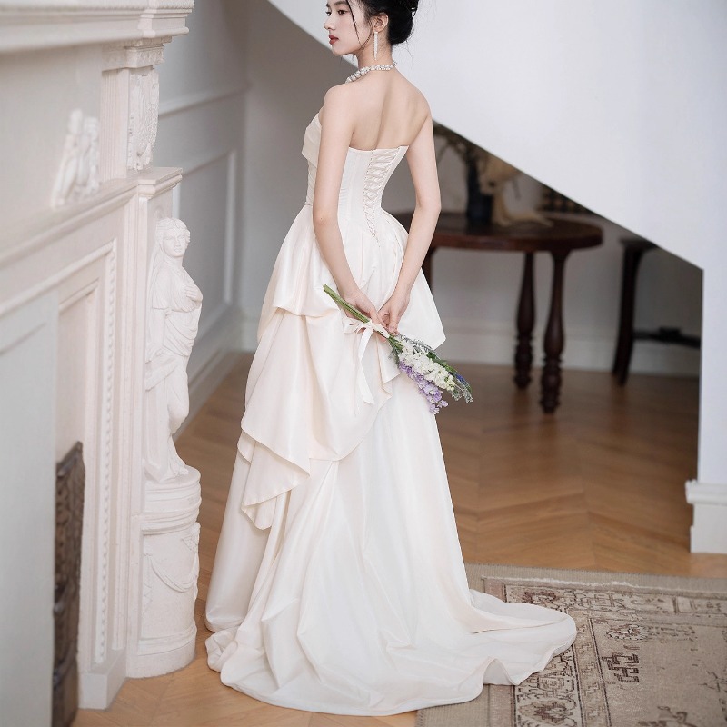 Women Formal Wear For Wedding - Robe de mariée sans bretelles française,