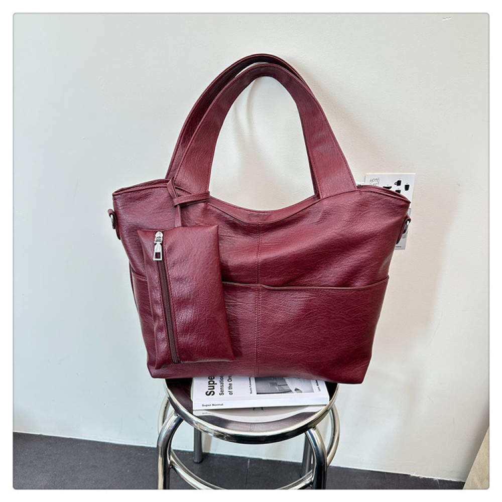 Structured Handbag Work - Sac fourre-tout en cuir synthétique souple,