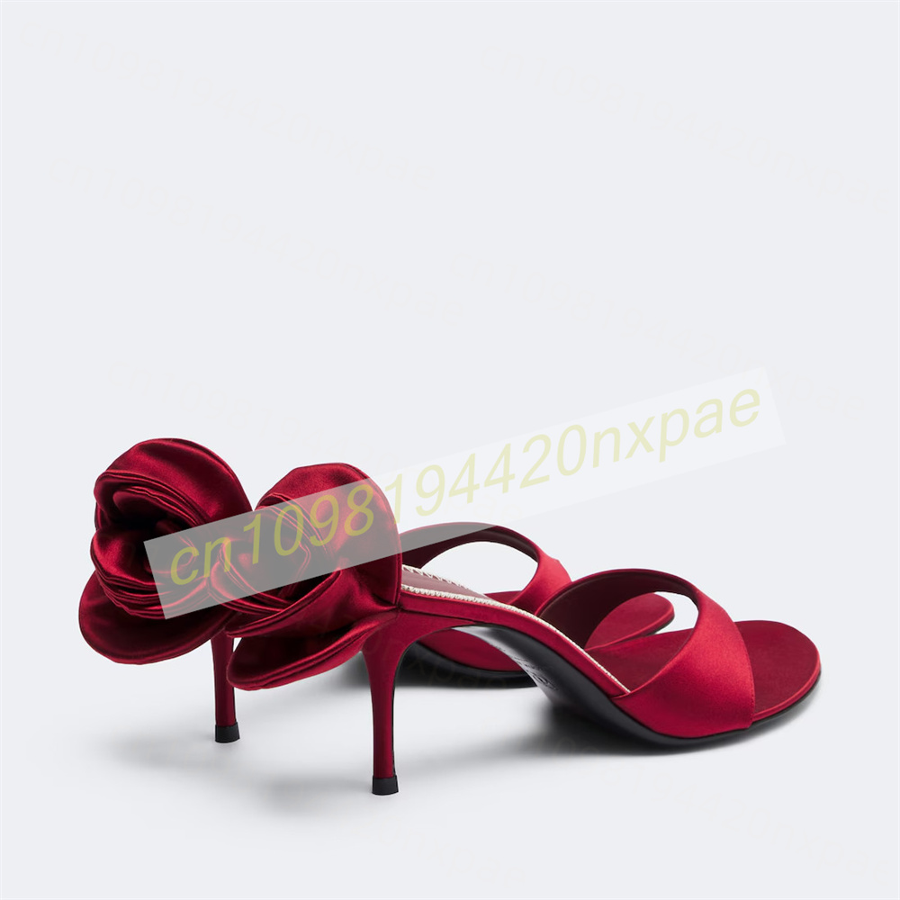 Sandales mules en satin rouge  - Women Formal Wear For Wedding avis et prix