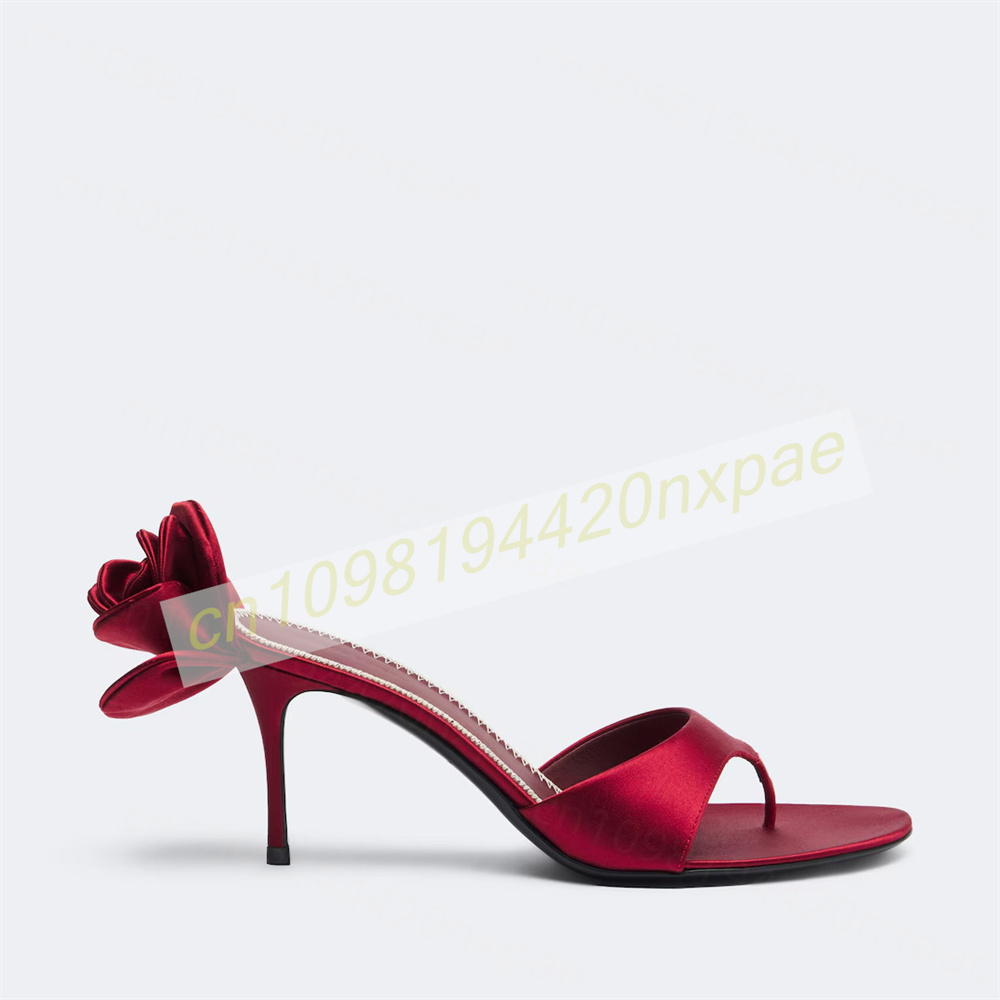 Sandales mules en satin rouge  - Women Formal Wear For Wedding avis et prix